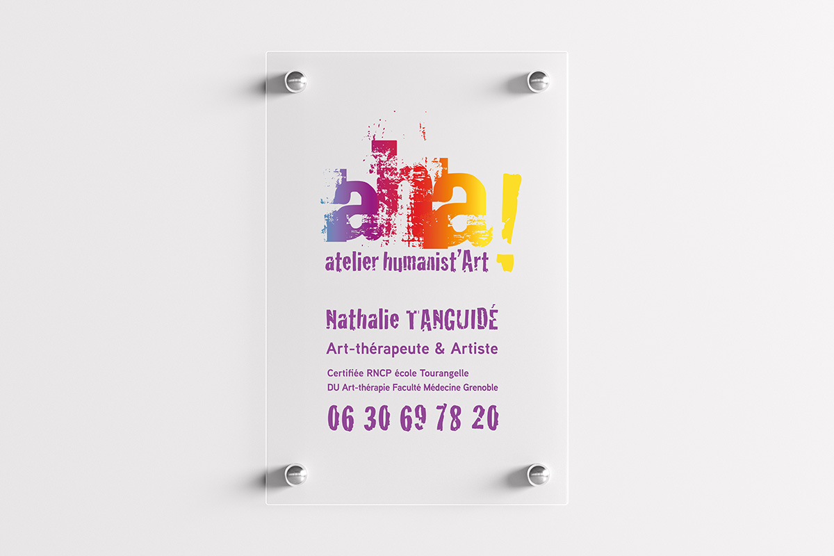 plaque professionnelle en verre acrylique transparent